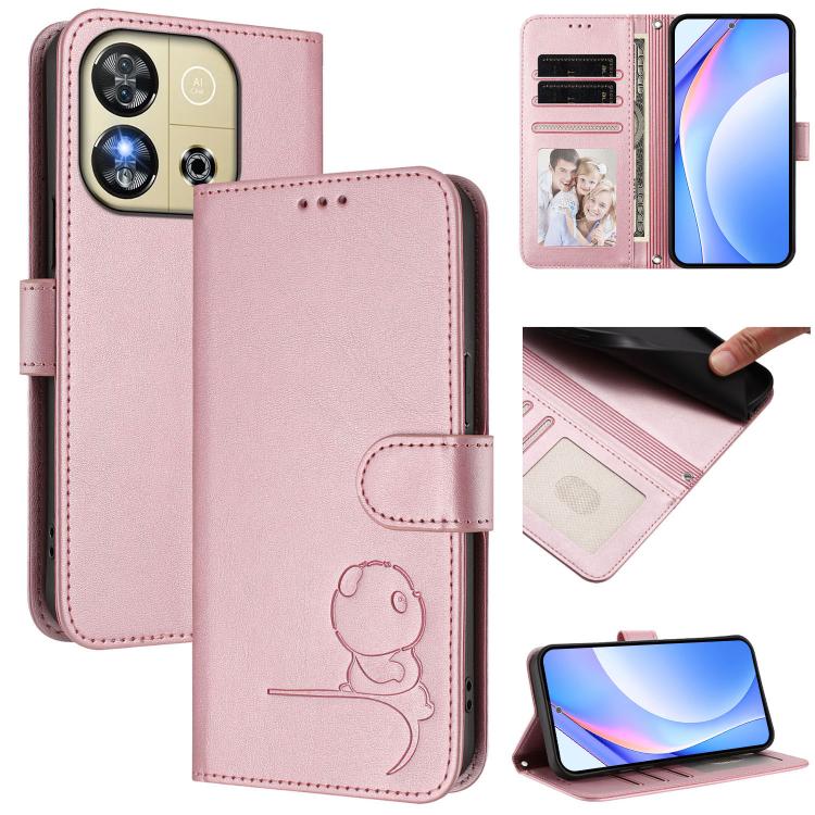 Litter Panda Embossing RFID Leather Phone Case with Lanyard, For Oukitel C59 / C59 Pro, For Oukitel C58 / C58 Pro, For Oukitel C57S / C57 Pro / C57 / BLU J12, For Oukitel C53, For Oukitel C50, For Oukitel C37, For Oukitel C51, For Oukitel C38          ...