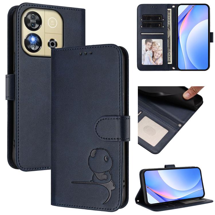 Litter Panda Embossing RFID Leather Phone Case with Lanyard, For Oukitel C59 / C59 Pro, For Oukitel C58 / C58 Pro, For Oukitel C57S / C57 Pro / C57 / BLU J12, For Oukitel C53, For Oukitel C50, For Oukitel C37, For Oukitel C51, For Oukitel C38          ...