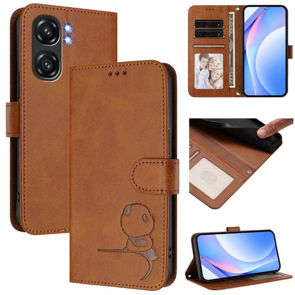 Litter Panda Embossing RFID Leather Phone Case with Lanyard, For Oukitel C59 / C59 Pro, For Oukitel C58 / C58 Pro, For Oukitel C57S / C57 Pro / C57 / BLU J12, For Oukitel C53, For Oukitel C50, For Oukitel C37, For Oukitel C51, For Oukitel C38          ...