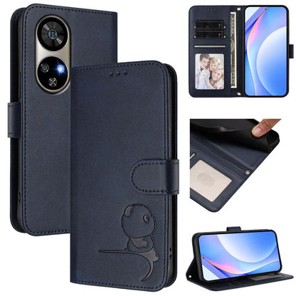 Litter Panda Embossing RFID Leather Phone Case with Lanyard, For Ulefone Note 21, For Ulefone Note 18 Ultra / 18 Pro, For Ulefone Note 20 Pro, For Ulefone Note 19, For Ulefone Note 17 Pro, For Ulefone Note 16 Pro, For Ulefone Note 14