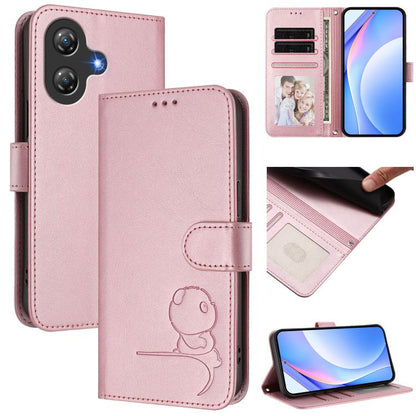 Litter Panda Embossing RFID Leather Phone Case with Lanyard, For Ulefone Note 21, For Ulefone Note 18 Ultra / 18 Pro, For Ulefone Note 20 Pro, For Ulefone Note 19, For Ulefone Note 17 Pro, For Ulefone Note 16 Pro, For Ulefone Note 14