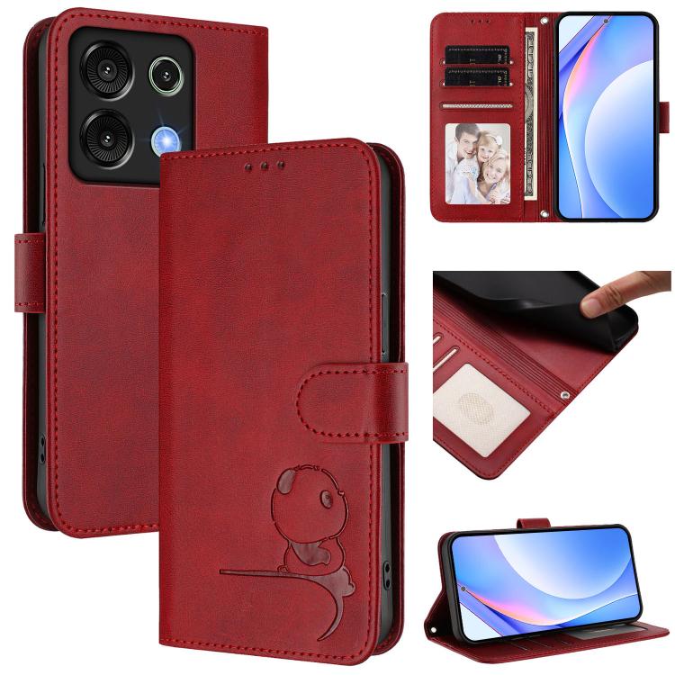 Litter Panda Embossing RFID Leather Phone Case with Lanyard, For UMIDIGI G100x 5G / 4G, For UMIDIGI G100 Pro, For UMIDIGI G100, For UMIDIGI Note 100, For UMIDIGI Note 90, For UMIDIGI A15 / A15C / A15T, For UMIDIGI G9 5G / Note 9 5G, For UMIDIGI Bison X...