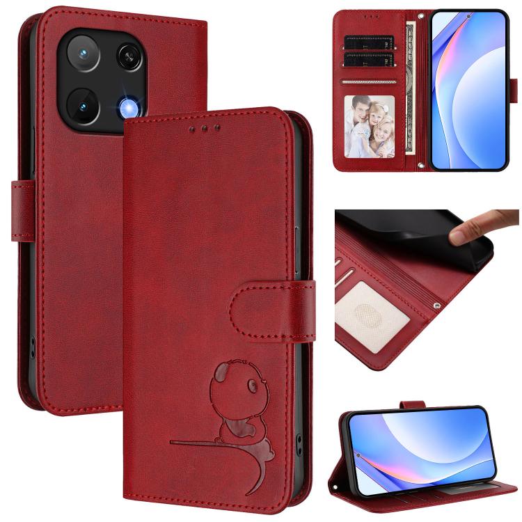 Litter Panda Embossing RFID Leather Phone Case with Lanyard, For UMIDIGI G100x 5G / 4G, For UMIDIGI G100 Pro, For UMIDIGI G100, For UMIDIGI Note 100, For UMIDIGI Note 90, For UMIDIGI A15 / A15C / A15T, For UMIDIGI G9 5G / Note 9 5G, For UMIDIGI Bison X...