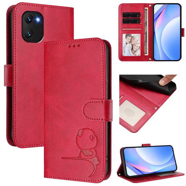 Litter Panda Embossing RFID Leather Phone Case with Lanyard, For UMIDIGI G100x 5G / 4G, For UMIDIGI G100 Pro, For UMIDIGI G100, For UMIDIGI Note 100, For UMIDIGI Note 90, For UMIDIGI A15 / A15C / A15T, For UMIDIGI G9 5G / Note 9 5G, For UMIDIGI Bison X...