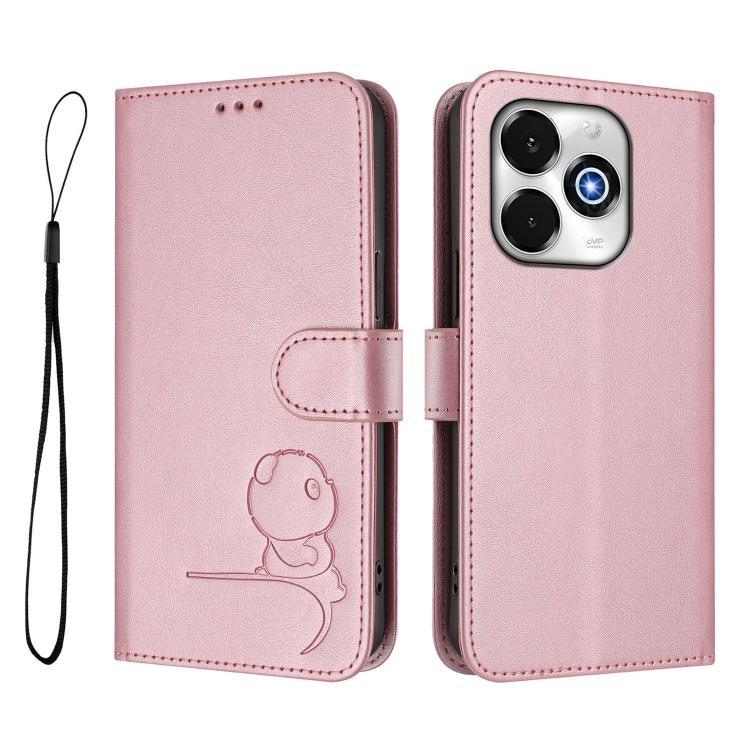 Litter Panda Embossing RFID Leather Phone Case with Lanyard, For UMIDIGI G100x 5G / 4G, For UMIDIGI G100 Pro, For UMIDIGI G100, For UMIDIGI Note 100, For UMIDIGI Note 90, For UMIDIGI A15 / A15C / A15T, For UMIDIGI G9 5G / Note 9 5G, For UMIDIGI Bison X...