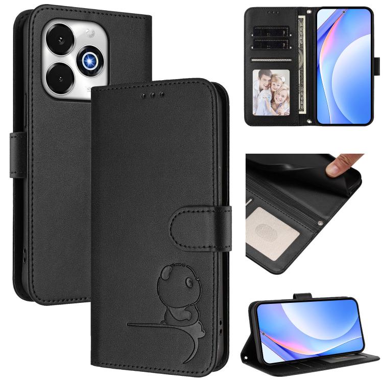 Litter Panda Embossing RFID Leather Phone Case with Lanyard, For UMIDIGI G100x 5G / 4G, For UMIDIGI G100 Pro, For UMIDIGI G100, For UMIDIGI Note 100, For UMIDIGI Note 90, For UMIDIGI A15 / A15C / A15T, For UMIDIGI G9 5G / Note 9 5G, For UMIDIGI Bison X...
