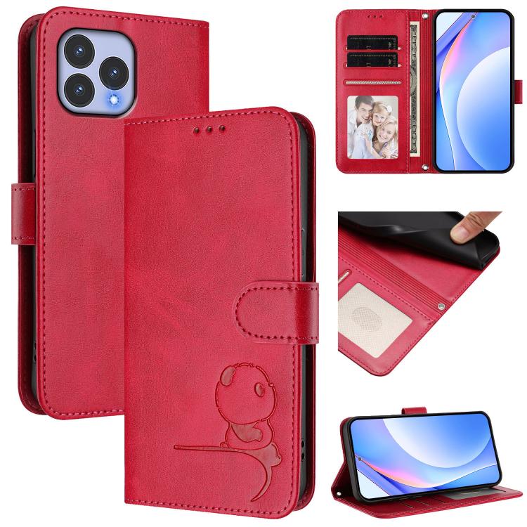 Litter Panda Embossing RFID Leather Phone Case with Lanyard, For Wiko T60 / Cubot P80, For Wiko T20