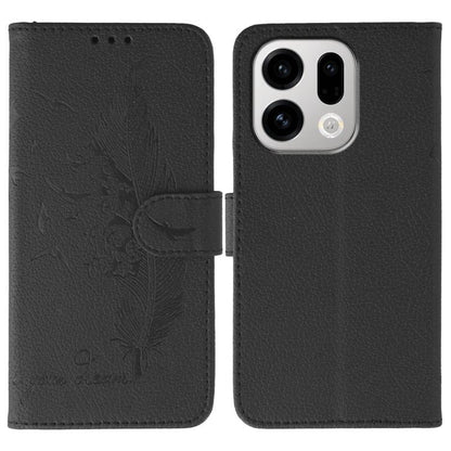 Feather Pattern Litchi Texture Leather Phone Case, For OPPO Find X9, For OPPO A6 Pro 5G, For OPPO Find X9 Pro, For OPPO A5 Pro 5G Global