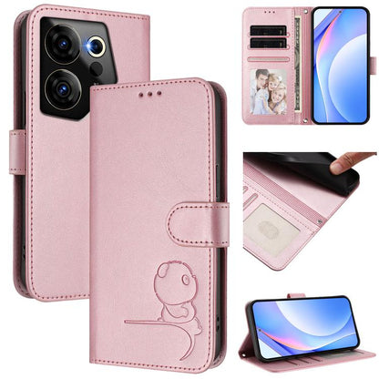 Litter Panda Embossing RFID Leather Phone Case with Lanyard, For Tecno Spark 20 Pro 5G, For Tecno Pop 6C / itel A18, For Tecno Spark 10 Pro Magic, For Tecno Pova 6 4G, For Tecno Pova 6 5G / Pova 6 Pro 5G, For Tecno Camon 30 Pro 5G                      ...
