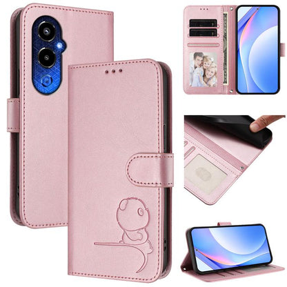 Litter Panda Embossing RFID Leather Phone Case with Lanyard, For Tecno Camon 20 / 20 Pro 4G, For Tecno Spark 10 5G, For Tecno Spark 10C / 10 4G, For Tecno Spark 10 Pro 4G / K17 4G, For Tecno Camon 19 / 19 Pro 5G, For Tecno Pova 4 Pro, For Tecno Pova 4 ...