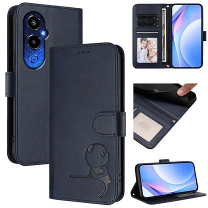 Litter Panda Embossing RFID Leather Phone Case with Lanyard, For Tecno Camon 20 / 20 Pro 4G, For Tecno Spark 10 5G, For Tecno Spark 10C / 10 4G, For Tecno Spark 10 Pro 4G / K17 4G, For Tecno Camon 19 / 19 Pro 5G, For Tecno Pova 4 Pro, For Tecno Pova 4 ...