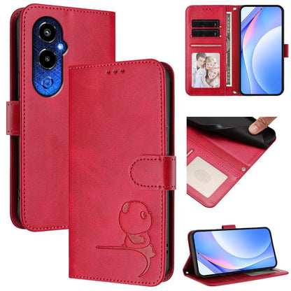 Litter Panda Embossing RFID Leather Phone Case with Lanyard, For Tecno Camon 20 / 20 Pro 4G, For Tecno Spark 10 5G, For Tecno Spark 10C / 10 4G, For Tecno Spark 10 Pro 4G / K17 4G, For Tecno Camon 19 / 19 Pro 5G, For Tecno Pova 4 Pro, For Tecno Pova 4 ...