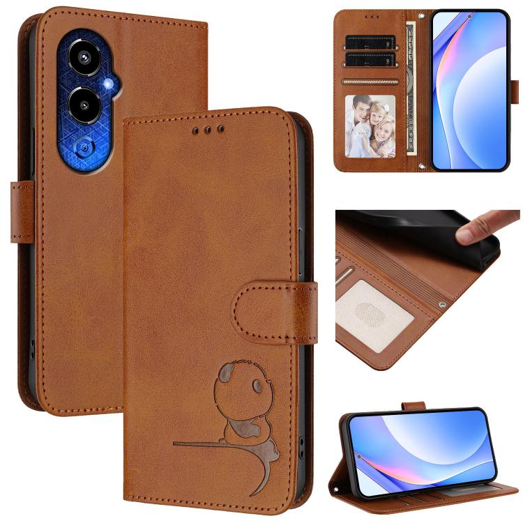 Litter Panda Embossing RFID Leather Phone Case with Lanyard, For Tecno Camon 20 / 20 Pro 4G, For Tecno Spark 10 5G, For Tecno Spark 10C / 10 4G, For Tecno Spark 10 Pro 4G / K17 4G, For Tecno Camon 19 / 19 Pro 5G, For Tecno Pova 4 Pro, For Tecno Pova 4 ...