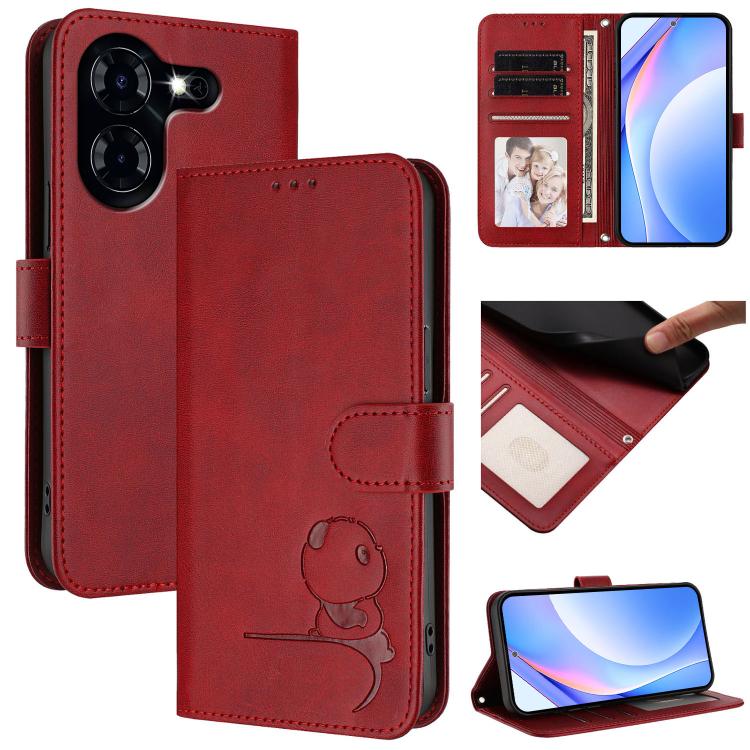 Litter Panda Embossing RFID Leather Phone Case with Lanyard, For Tecno Spark 20 Pro 5G, For Tecno Pop 6C / itel A18, For Tecno Spark 10 Pro Magic, For Tecno Pova 6 4G, For Tecno Pova 6 5G / Pova 6 Pro 5G, For Tecno Camon 30 Pro 5G                      ...