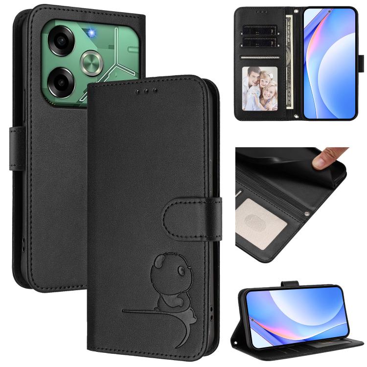 Litter Panda Embossing RFID Leather Phone Case with Lanyard, For Tecno Spark 20 Pro 5G, For Tecno Pop 6C / itel A18, For Tecno Spark 10 Pro Magic, For Tecno Pova 6 4G, For Tecno Pova 6 5G / Pova 6 Pro 5G, For Tecno Camon 30 Pro 5G                      ...