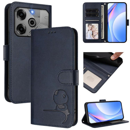 Litter Panda Embossing RFID Leather Phone Case with Lanyard, For Tecno Spark 20 Pro 5G, For Tecno Pop 6C / itel A18, For Tecno Spark 10 Pro Magic, For Tecno Pova 6 4G, For Tecno Pova 6 5G / Pova 6 Pro 5G, For Tecno Camon 30 Pro 5G                      ...