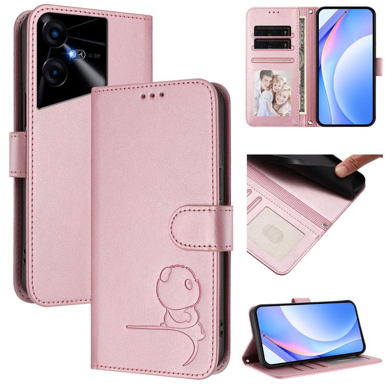 Litter Panda Embossing RFID Leather Phone Case with Lanyard, For Tecno Spark 20 Pro 5G, For Tecno Pop 6C / itel A18, For Tecno Spark 10 Pro Magic, For Tecno Pova 6 4G, For Tecno Pova 6 5G / Pova 6 Pro 5G, For Tecno Camon 30 Pro 5G                      ...