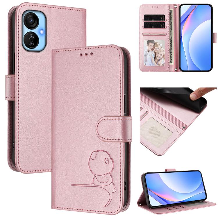 Litter Panda Embossing RFID Leather Phone Case with Lanyard, For Tecno Camon 20 / 20 Pro 4G, For Tecno Spark 10 5G, For Tecno Spark 10C / 10 4G, For Tecno Spark 10 Pro 4G / K17 4G, For Tecno Camon 19 / 19 Pro 5G, For Tecno Pova 4 Pro, For Tecno Pova 4 ...