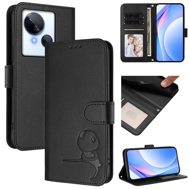 Litter Panda Embossing RFID Leather Phone Case with Lanyard, For Tecno Camon 20 / 20 Pro 4G, For Tecno Spark 10 5G, For Tecno Spark 10C / 10 4G, For Tecno Spark 10 Pro 4G / K17 4G, For Tecno Camon 19 / 19 Pro 5G, For Tecno Pova 4 Pro, For Tecno Pova 4 ...