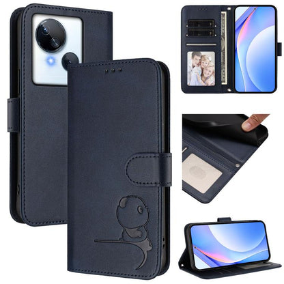 Litter Panda Embossing RFID Leather Phone Case with Lanyard, For Tecno Camon 20 / 20 Pro 4G, For Tecno Spark 10 5G, For Tecno Spark 10C / 10 4G, For Tecno Spark 10 Pro 4G / K17 4G, For Tecno Camon 19 / 19 Pro 5G, For Tecno Pova 4 Pro, For Tecno Pova 4 ...