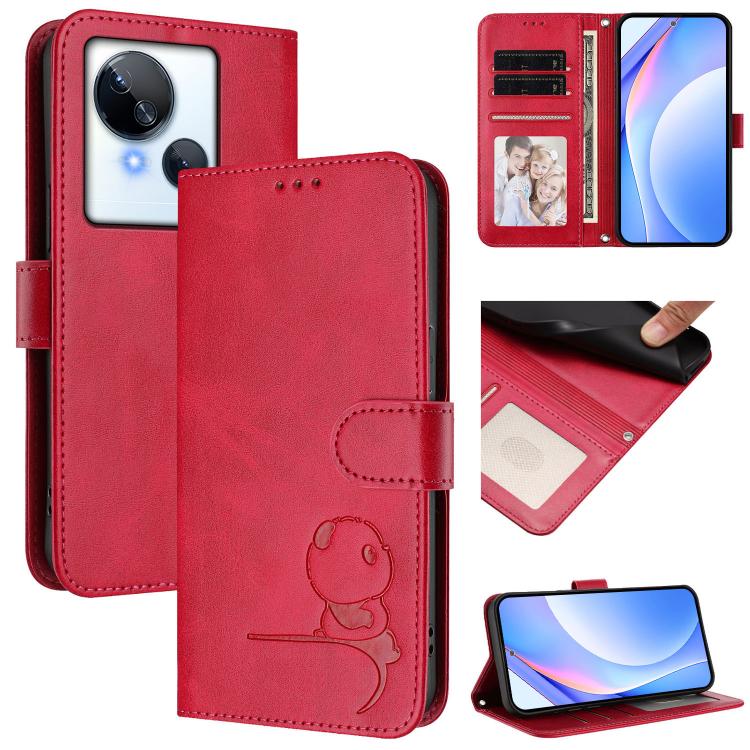 Litter Panda Embossing RFID Leather Phone Case with Lanyard, For Tecno Camon 20 / 20 Pro 4G, For Tecno Spark 10 5G, For Tecno Spark 10C / 10 4G, For Tecno Spark 10 Pro 4G / K17 4G, For Tecno Camon 19 / 19 Pro 5G, For Tecno Pova 4 Pro, For Tecno Pova 4 ...