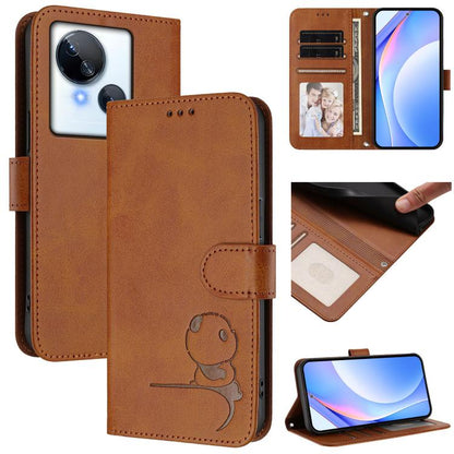 Litter Panda Embossing RFID Leather Phone Case with Lanyard, For Tecno Camon 20 / 20 Pro 4G, For Tecno Spark 10 5G, For Tecno Spark 10C / 10 4G, For Tecno Spark 10 Pro 4G / K17 4G, For Tecno Camon 19 / 19 Pro 5G, For Tecno Pova 4 Pro, For Tecno Pova 4 ...