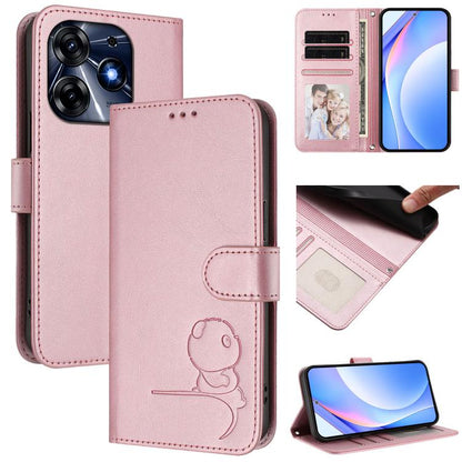 Litter Panda Embossing RFID Leather Phone Case with Lanyard, For Tecno Camon 20 / 20 Pro 4G, For Tecno Spark 10 5G, For Tecno Spark 10C / 10 4G, For Tecno Spark 10 Pro 4G / K17 4G, For Tecno Camon 19 / 19 Pro 5G, For Tecno Pova 4 Pro, For Tecno Pova 4 ...