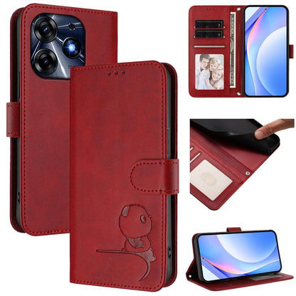 Litter Panda Embossing RFID Leather Phone Case with Lanyard, For Tecno Camon 20 / 20 Pro 4G, For Tecno Spark 10 5G, For Tecno Spark 10C / 10 4G, For Tecno Spark 10 Pro 4G / K17 4G, For Tecno Camon 19 / 19 Pro 5G, For Tecno Pova 4 Pro, For Tecno Pova 4 ...