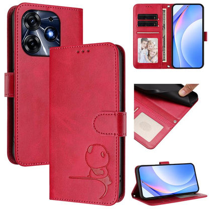 Litter Panda Embossing RFID Leather Phone Case with Lanyard, For Tecno Camon 20 / 20 Pro 4G, For Tecno Spark 10 5G, For Tecno Spark 10C / 10 4G, For Tecno Spark 10 Pro 4G / K17 4G, For Tecno Camon 19 / 19 Pro 5G, For Tecno Pova 4 Pro, For Tecno Pova 4 ...