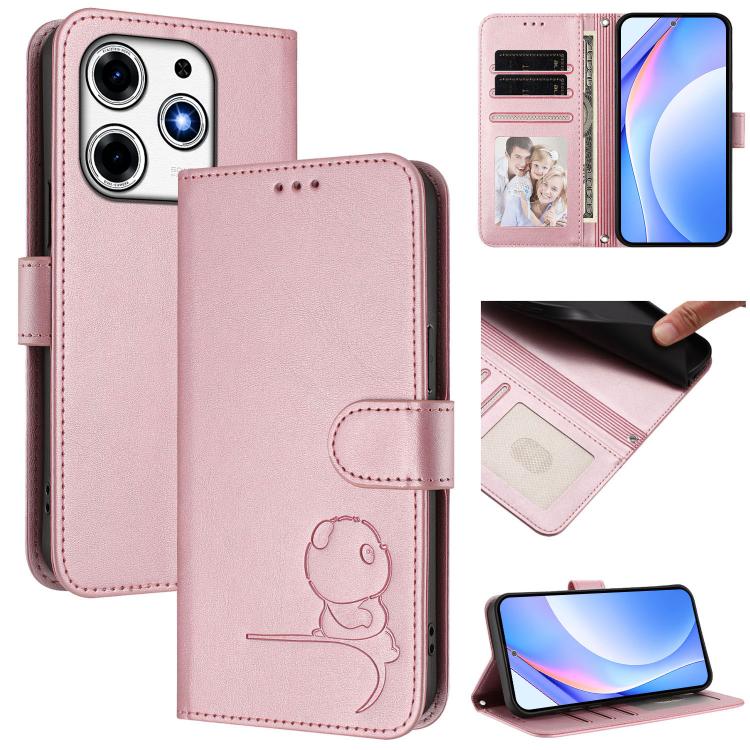Litter Panda Embossing RFID Leather Phone Case with Lanyard, For Tecno Spark 20 Pro 5G, For Tecno Pop 6C / itel A18, For Tecno Spark 10 Pro Magic, For Tecno Pova 6 4G, For Tecno Pova 6 5G / Pova 6 Pro 5G, For Tecno Camon 30 Pro 5G                      ...