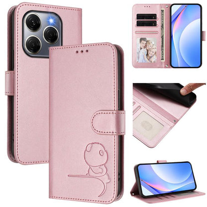 Litter Panda Embossing RFID Leather Phone Case with Lanyard, For Tecno Spark 20 Pro 5G, For Tecno Pop 6C / itel A18, For Tecno Spark 10 Pro Magic, For Tecno Pova 6 4G, For Tecno Pova 6 5G / Pova 6 Pro 5G, For Tecno Camon 30 Pro 5G                      ...