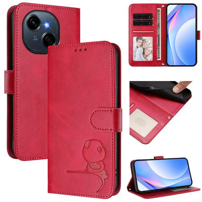 Litter Panda Embossing RFID Leather Phone Case with Lanyard, For Tecno Camon 50 Pro 4G, For Tecno Camon 50 4G, For Tecno Spark Slim 5G, For Tecno Spark Go 1 / Go 1S / Go 2025, For Tecno Camon 40 Pro 4G, For Tecno Camon 40 Premier, For Tecno Camon 40 4G...