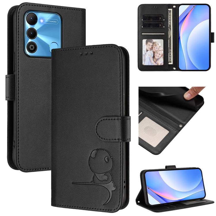 Litter Panda Embossing RFID Leather Phone Case with Lanyard, For Tecno Camon 20 / 20 Pro 4G, For Tecno Spark 10 5G, For Tecno Spark 10C / 10 4G, For Tecno Spark 10 Pro 4G / K17 4G, For Tecno Camon 19 / 19 Pro 5G, For Tecno Pova 4 Pro, For Tecno Pova 4 ...