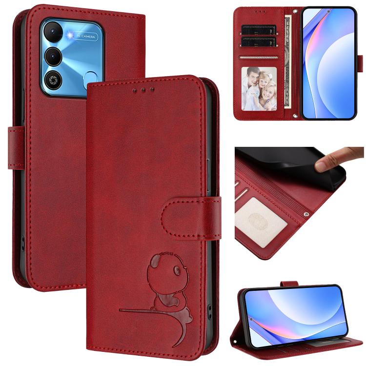 Litter Panda Embossing RFID Leather Phone Case with Lanyard, For Tecno Camon 20 / 20 Pro 4G, For Tecno Spark 10 5G, For Tecno Spark 10C / 10 4G, For Tecno Spark 10 Pro 4G / K17 4G, For Tecno Camon 19 / 19 Pro 5G, For Tecno Pova 4 Pro, For Tecno Pova 4 ...