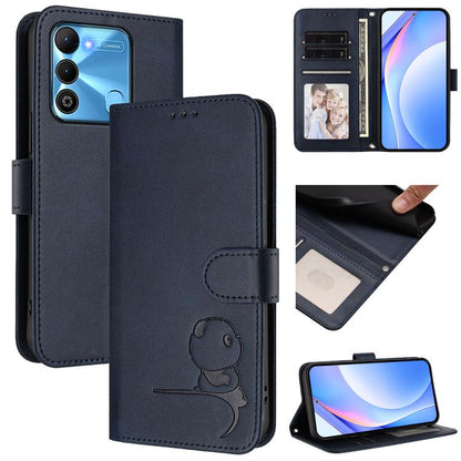 Litter Panda Embossing RFID Leather Phone Case with Lanyard, For Tecno Camon 20 / 20 Pro 4G, For Tecno Spark 10 5G, For Tecno Spark 10C / 10 4G, For Tecno Spark 10 Pro 4G / K17 4G, For Tecno Camon 19 / 19 Pro 5G, For Tecno Pova 4 Pro, For Tecno Pova 4 ...