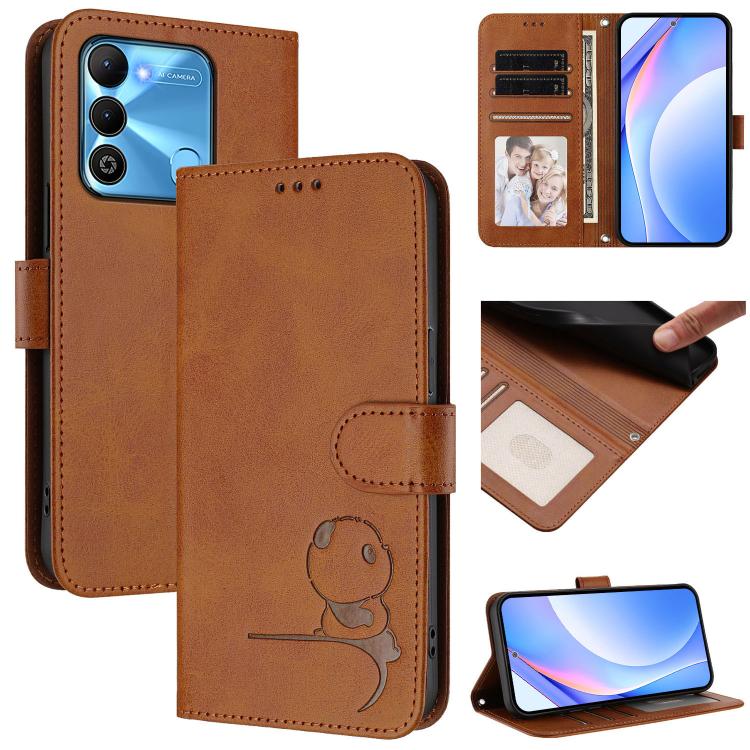Litter Panda Embossing RFID Leather Phone Case with Lanyard, For Tecno Camon 20 / 20 Pro 4G, For Tecno Spark 10 5G, For Tecno Spark 10C / 10 4G, For Tecno Spark 10 Pro 4G / K17 4G, For Tecno Camon 19 / 19 Pro 5G, For Tecno Pova 4 Pro, For Tecno Pova 4 ...