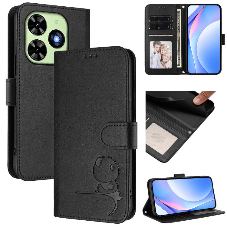 Litter Panda Embossing RFID Leather Phone Case with Lanyard, For Tecno Spark 20 Pro 5G, For Tecno Pop 6C / itel A18, For Tecno Spark 10 Pro Magic, For Tecno Pova 6 4G, For Tecno Pova 6 5G / Pova 6 Pro 5G, For Tecno Camon 30 Pro 5G                      ...