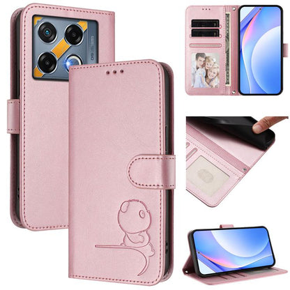 Litter Panda Embossing RFID Leather Phone Case with Lanyard, For Infinix Zero 40 4G / 5G, For Infinix Note 40X 5G, For Infinix Note 40 5G, For Infinix GT 20 Pro, For Infinix Note 40 Pro 4G / 5G, For Infinix Note 40 4G, For Infinix Hot 40 / Hot 40 Pro  ...