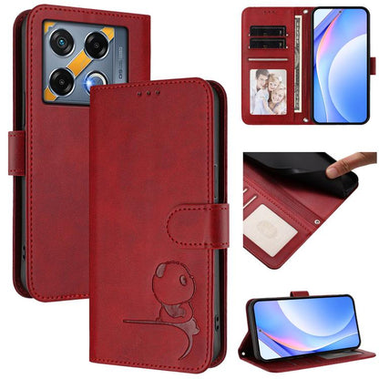 Litter Panda Embossing RFID Leather Phone Case with Lanyard, For Infinix Zero 40 4G / 5G, For Infinix Note 40X 5G, For Infinix Note 40 5G, For Infinix GT 20 Pro, For Infinix Note 40 Pro 4G / 5G, For Infinix Note 40 4G, For Infinix Hot 40 / Hot 40 Pro  ...