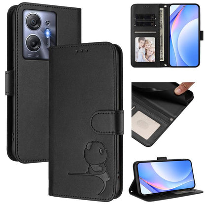 Litter Panda Embossing RFID Leather Phone Case with Lanyard, For Infinix Zero 40 4G / 5G, For Infinix Note 40X 5G, For Infinix Note 40 5G, For Infinix GT 20 Pro, For Infinix Note 40 Pro 4G / 5G, For Infinix Note 40 4G, For Infinix Hot 40 / Hot 40 Pro  ...