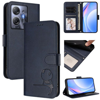 Litter Panda Embossing RFID Leather Phone Case with Lanyard, For Infinix Zero 40 4G / 5G, For Infinix Note 40X 5G, For Infinix Note 40 5G, For Infinix GT 20 Pro, For Infinix Note 40 Pro 4G / 5G, For Infinix Note 40 4G, For Infinix Hot 40 / Hot 40 Pro  ...