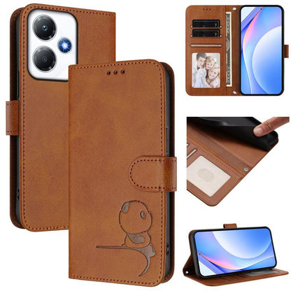 Litter Panda Embossing RFID Leather Phone Case with Lanyard, For Infinix Zero 40 4G / 5G, For Infinix Note 40X 5G, For Infinix Note 40 5G, For Infinix GT 20 Pro, For Infinix Note 40 Pro 4G / 5G, For Infinix Note 40 4G, For Infinix Hot 40 / Hot 40 Pro  ...