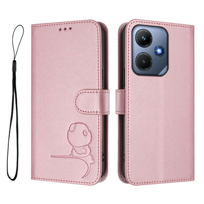 Litter Panda Embossing RFID Leather Phone Case with Lanyard, For Infinix Hot 30i, For Infinix Hot 30 4G, For Infinix Hot 20S / 20 Pro, For Infinix Hot 20 5G, For Infinix Smart 7 Global, For Infinix Hot 12i / Hot 20i, For Infinix Zero 5G 2023           ...