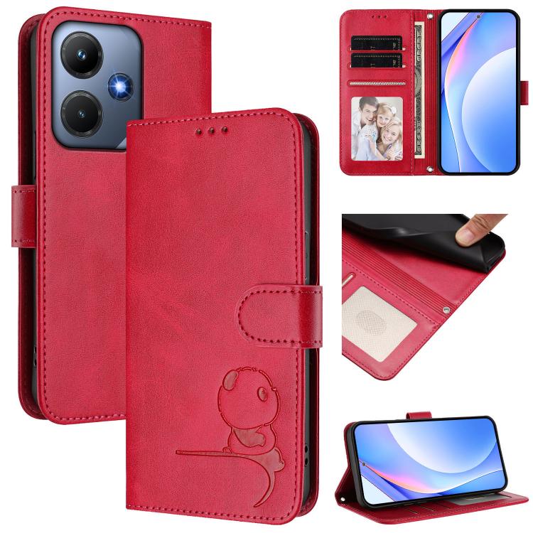 Litter Panda Embossing RFID Leather Phone Case with Lanyard, For Infinix Hot 30i, For Infinix Hot 30 4G, For Infinix Hot 20S / 20 Pro, For Infinix Hot 20 5G, For Infinix Smart 7 Global, For Infinix Hot 12i / Hot 20i, For Infinix Zero 5G 2023           ...