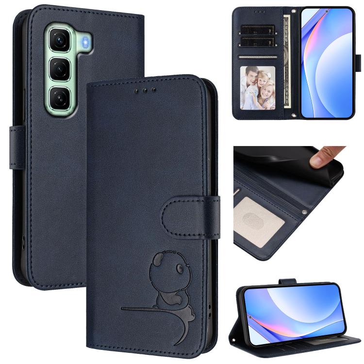 Litter Panda Embossing RFID Leather Phone Case with Lanyard, For Infinix GT 50 Pro 5G, For Infinix Note Edge 5G, For Infinix Smart 20 4G, For Infinix Note 60 / 60 Pro 5G, For Infinix Smart 10 Plus 4G, For Infinix Smart 10 / Tecno Pop 10                ...
