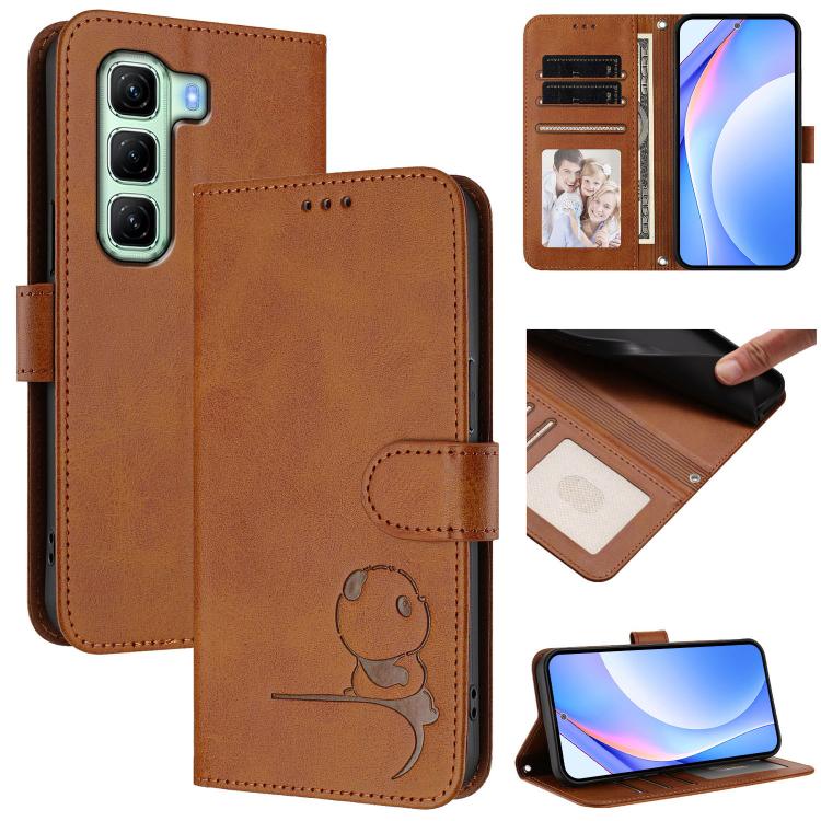 Litter Panda Embossing RFID Leather Phone Case with Lanyard, For Infinix GT 50 Pro 5G, For Infinix Note Edge 5G, For Infinix Smart 20 4G, For Infinix Note 60 / 60 Pro 5G, For Infinix Smart 10 Plus 4G, For Infinix Smart 10 / Tecno Pop 10                ...
