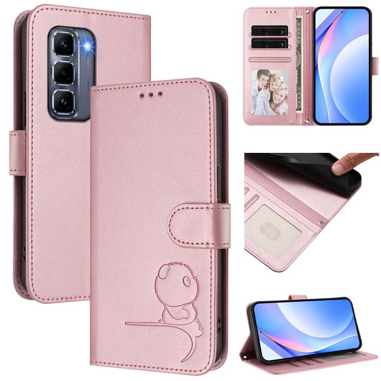 Litter Panda Embossing RFID Leather Phone Case with Lanyard, For Infinix GT 50 Pro 5G, For Infinix Note Edge 5G, For Infinix Smart 20 4G, For Infinix Note 60 / 60 Pro 5G, For Infinix Smart 10 Plus 4G, For Infinix Smart 10 / Tecno Pop 10                ...