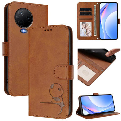 Litter Panda Embossing RFID Leather Phone Case with Lanyard, For Infinix Hot 30i, For Infinix Hot 30 4G, For Infinix Hot 20S / 20 Pro, For Infinix Hot 20 5G, For Infinix Smart 7 Global, For Infinix Hot 12i / Hot 20i, For Infinix Zero 5G 2023           ...