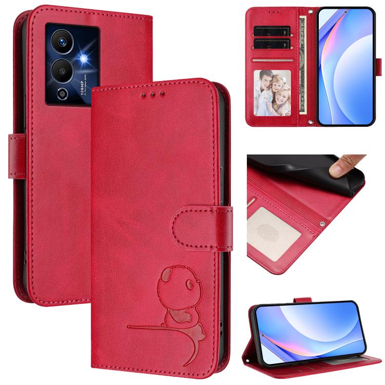 Litter Panda Embossing RFID Leather Phone Case with Lanyard, For Infinix Hot 30i, For Infinix Hot 30 4G, For Infinix Hot 20S / 20 Pro, For Infinix Hot 20 5G, For Infinix Smart 7 Global, For Infinix Hot 12i / Hot 20i, For Infinix Zero 5G 2023           ...