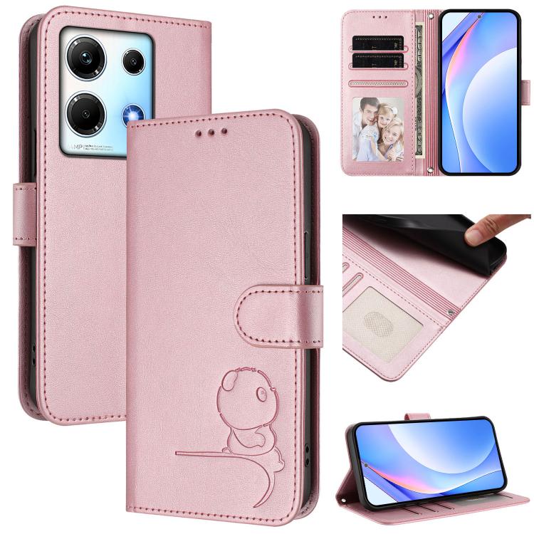 Litter Panda Embossing RFID Leather Phone Case with Lanyard, For Infinix Zero 40 4G / 5G, For Infinix Note 40X 5G, For Infinix Note 40 5G, For Infinix GT 20 Pro, For Infinix Note 40 Pro 4G / 5G, For Infinix Note 40 4G, For Infinix Hot 40 / Hot 40 Pro  ...